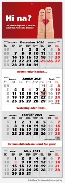 QUATTRO | flatbarer 4-Monats-Kalender
