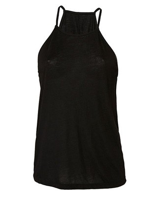 Women`s Flowy Neck Tank Black