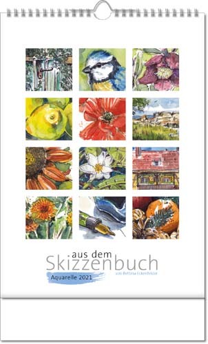 Ec-41.wire Bildkalender deutsch AUS DEM SKIZZENBUCH mit Wire-O Drahtbindung