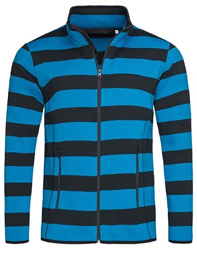  Active Striped Fleece Jacket for men_Brilliant-Blue
