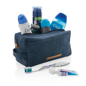 Canvas Kulturtasche, PVC-frei blau