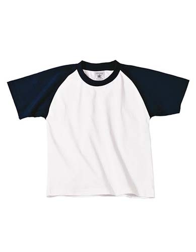T-Shirt Base-Ball / Kids_White_Navy