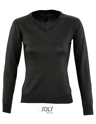 Women`s V Neck Sweater Galaxy_Black