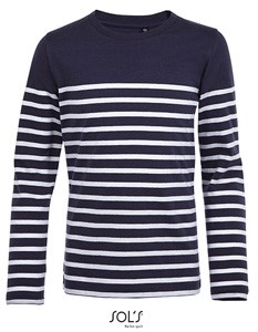 Gestreiftes T-Shirt für Kinder French-Navy_White