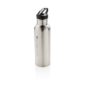 Deluxe Sportflasche aus Edelstahl silber