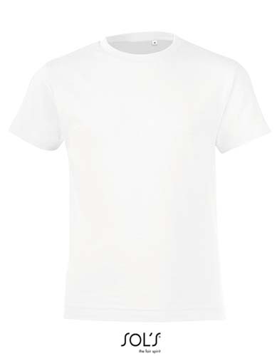 Kids` Round Collar T-Shirt Regent Fit_White