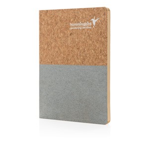 Notizbuch aus Kork grau