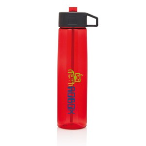 Tritan Trinkflasche mit Strohhalm rot 1