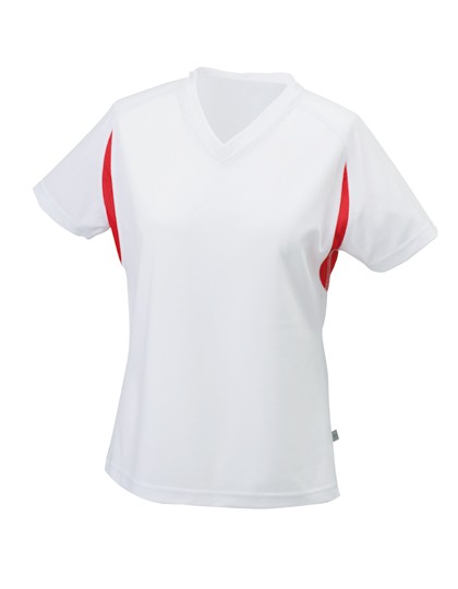 JN316 Ladies` Running-T_White-Red