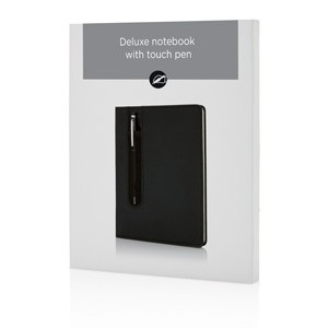 A5 Notizbuch mit Stylus-Stift schwarz 1