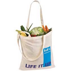Naturfarbene Baumwolltasche mit langen Henkeln
