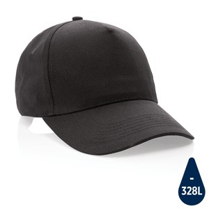 5 Panel Kappe aus 190gr schwarz