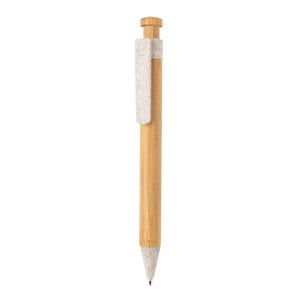 Bambus Stift mit Wheatstraw-Clip weiß