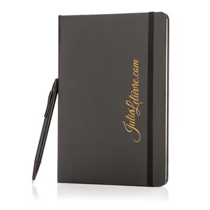 A5 Notizbuch mit Stylus schwarz