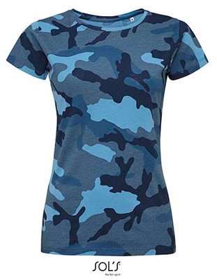 Women`s Camo T-Shirt Blue-Camo