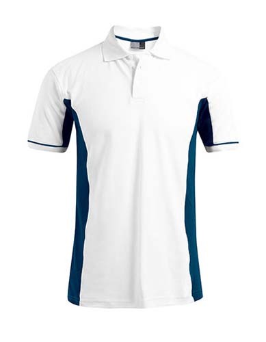 E4520 Men`s Function Contrast Polo_White_Indigo