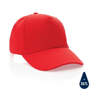 5 Panel Kappe aus 280gr rot