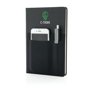 A5 Deluxe Notizbuch mit Fächern schwarz