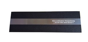 Klapp-Etui Schwarz-Silber | Metall-Dekorstreifen