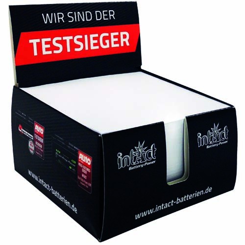 Zettelspeicher Karton mit Display 100 x 100 x 50 mm
