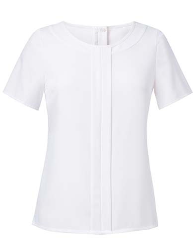 BR801 Women`s Felina Short Sleeve Blouse_White