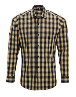 Men`s Mulligan Check Cotton Camel Navy