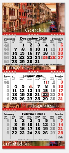FOLD-3 | flatbarer 3-Monats-Kalender | deutsch-mehrsprachig