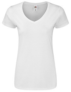 Damen Iconic 150 V Neck T-Shirt White
