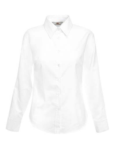 Ladies Long Sleeve Oxford Shirt_White