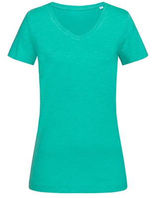 Slub V-Neck Women Bahama-Green
