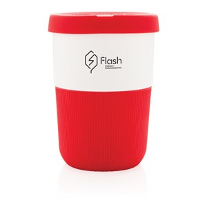 PLA Cup Coffee-To-Go 380ml weiß/rot
