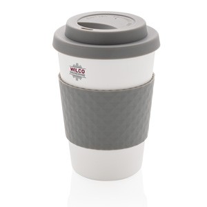Kaffeebecher 270ml grau/weiß