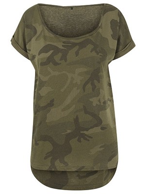 Ladies` Camo Tee Olive-Camo