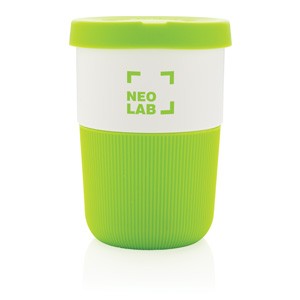 PLA Cup Coffee-To-Go 380ml weiß/grün