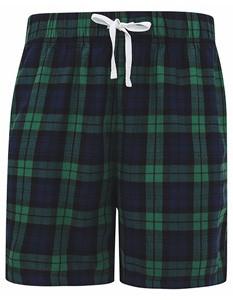 Herren Kurze Hose Navy-Green-Check