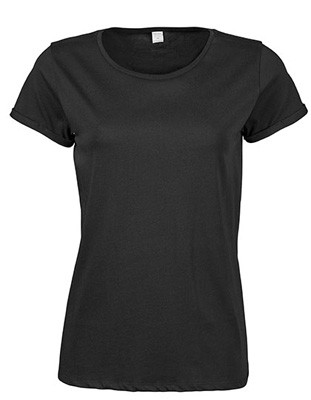 Womens Roll-Up Tee Black