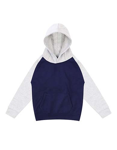 Kids` Baseball Hoodie_Oxford-Navy_Heather-Grey