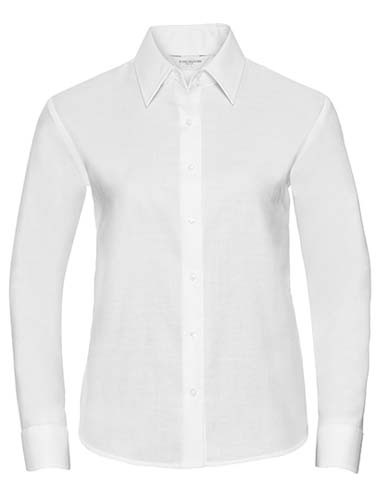 Ladies` Long Sleeve Classic Oxford Shirt_White