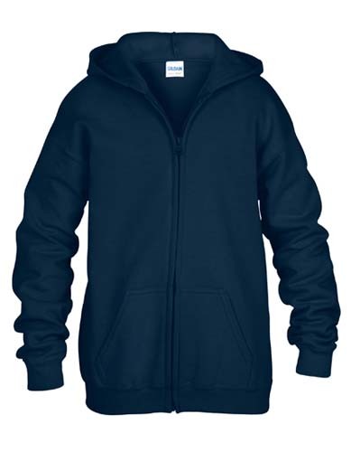 Youth Full Zip Hooded Sweatshirt_Navy