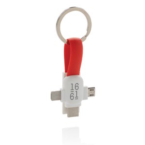 3-in-1 Kabel für den Schlüsselring rot