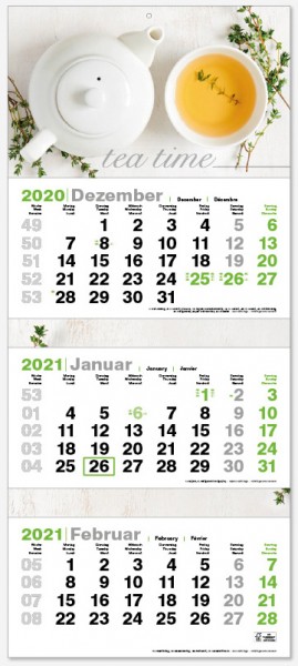 GREEN 3 | flatbarer 3-Monats-Kalender