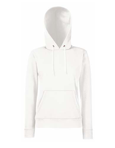 F409 Ladies Classic Hooded Sweat_White