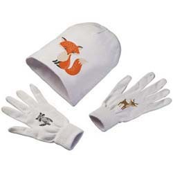 Set aus Handschuhen und Mütze