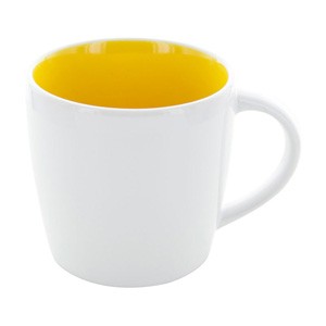 Tasse Emilia weiß-gelb
