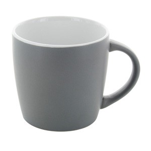 Tasse Emilia mattgrau-weiß