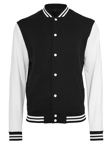 BY015 Sweat College Jacket_Black_White
