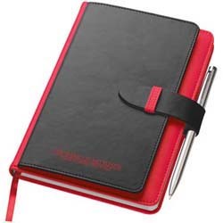Notizbuch mit Visitenkartenmappe_rot