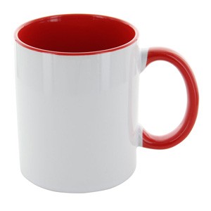 Tasse Carola weiß-rot