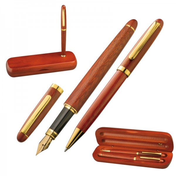 Mac-14015 Holz-Schreibset Kugelschreiber u. Füller