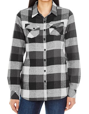Women`s Flannel Shirt-Black Check